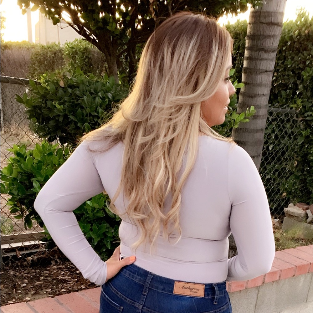 Square Neck Long Sleeve Body Suit - Picture 3 of 3